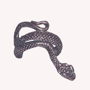 a snake ring the color is grey and I just bought it a couple days ago.